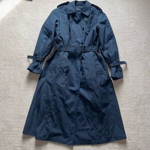 Women’s US Air Force USAF Blue All Weather Trench Overcoat Coat Military Sz 10R